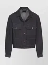 Lemaire Long Sleeve Trucker Jacket With Chest Pockets In Black