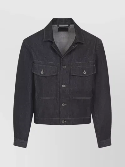 LEMAIRE LONG SLEEVE TRUCKER JACKET WITH CHEST POCKETS