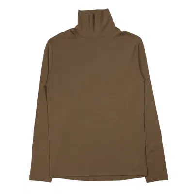 Lemaire Long Sleeve Turtle Neck In Green Beige In Verde