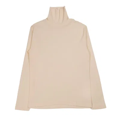 Lemaire Long Sleeve Turtle Neck In White Meringue In Bianco Sporco