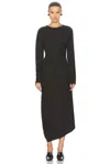 Lemaire Twisted Cotton-jersey Midi Dress In Dark Espresso