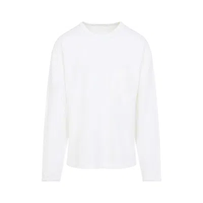 LEMAIRE LONG SLEEVE WHITE COTTON T-SHIRT