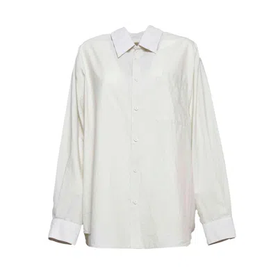 Lemaire Long-sleeved Buttoned Shirt In Natural