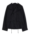 Lemaire Cotton Double-breasted Jacket In Black