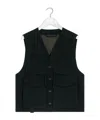 Lemaire Black Wool Vest In Black