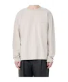 Lemaire Long Sleeved Crewneck T-shirt In White