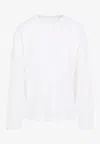 Lemaire Long Sleeve Crew Neck T-shirt With Pocket In White