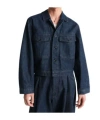Lemaire 4 Pocket Blouson Jacket Denim Soft Bleached Blk In Black