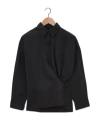Lemaire Straight Collar Twisted Shirt And Blouse Black In Black