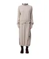 Lemaire Merino Blend Midi Dress With Turtleneck In Neutral