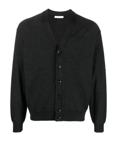 Lemaire V-neck Long-sleeved Cardigan In Black