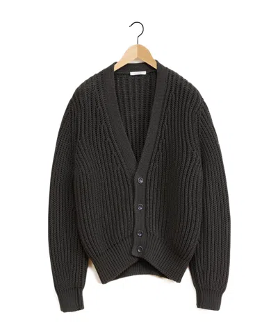 Lemaire Long-sleeved Knitted Cardigan In Black