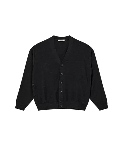 Lemaire Long-sleeved Knitted Cardigan In Black