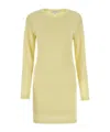 Lemaire Crew Neck Cotton Dress With Long Sleeves In Yellow