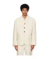 Lemaire Long-sleeved Lapel Casual Jacket In White