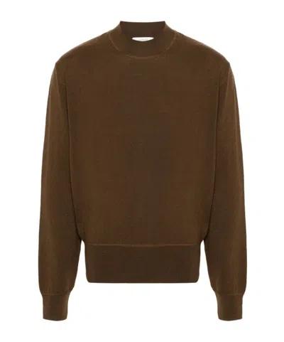 Lemaire Long-sleeved Pullover Sweater In Brown