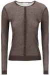 Lemaire Seamless Viscose Blend Ribbed Top In Dark Chocolate