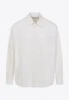 Lemaire Regular Shirt With Long Sleeves And Pointed Collar In White