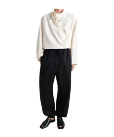 Lemaire Long-sleeved Shirt In Black