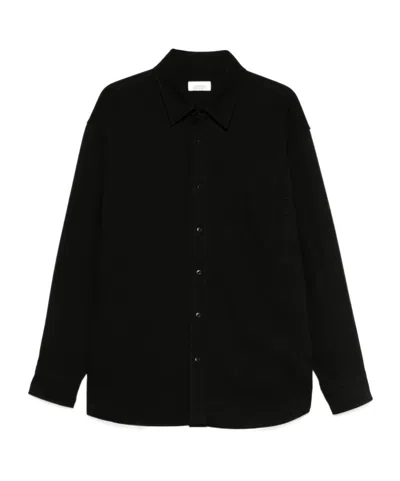 Lemaire Long-sleeved Shirt In Black