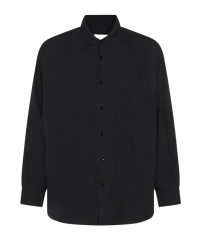 Lemaire Long-sleeved Shirt In Black