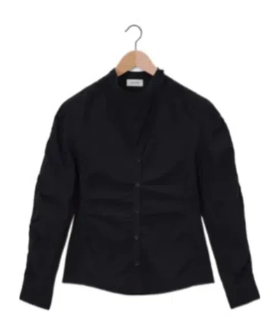 Lemaire Long-sleeved Shirt In Black