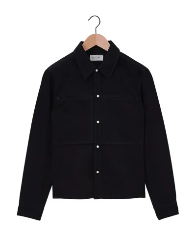 Lemaire Long-sleeved Shirt In Black