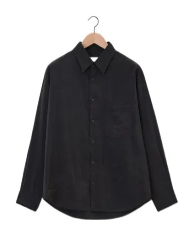 Lemaire Long-sleeved Shirt In Black