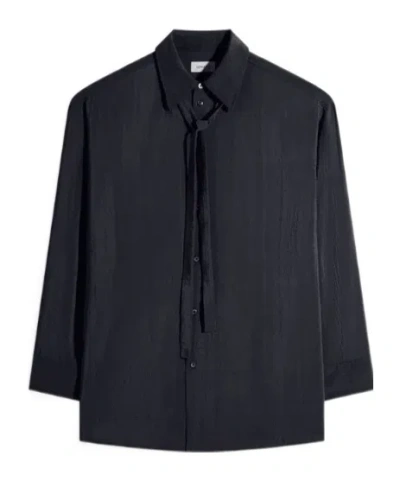 Lemaire Long-sleeved Shirt In Blue