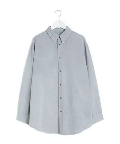 Lemaire Long-sleeved Shirt In Gray