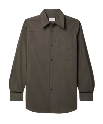 Lemaire Cotton-poplin Shirt In Brown