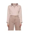 Lemaire Long-sleeved Shirt In Nude