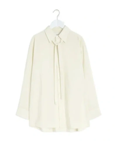 Lemaire Long-sleeved Shirt In White