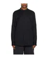 Lemaire Long-sleeved Shirt With Vertical Collar In Black