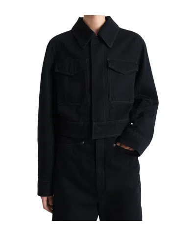 Lemaire Long-sleeved Short Jacket In Black