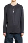 Lemaire Long-sleeved Straight Hem T-shirt In Black