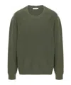 Lemaire Khaki Crew Neck Sweater In Black