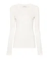 Lemaire Rib Long Sleeve Longsleeve In White