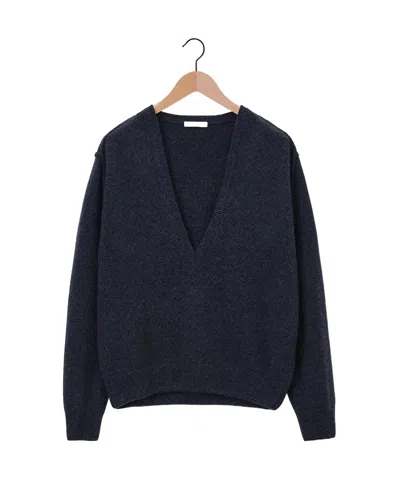 Lemaire Long Sleeved V-neck Jumper In Black