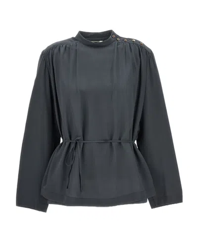 Lemaire Long-sleeved Wrinkled Shirt In Black