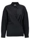 Lemaire Black Straight Collar Twisted Shirt In Black