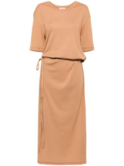 LEMAIRE LEMAIRE LONG T-SHIRT DRESS WITH BELT