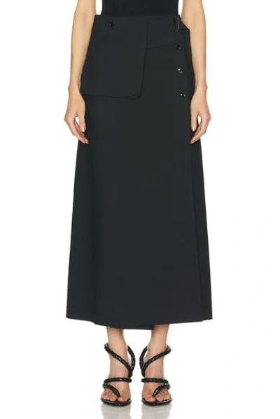 Lemaire Long Wrap Skirt In Black