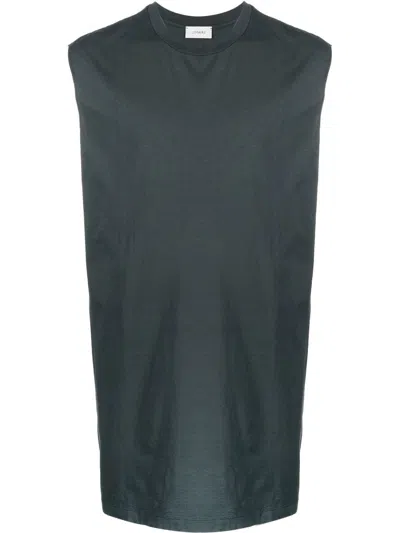 Lemaire Longline Cotton Tank Top In Green