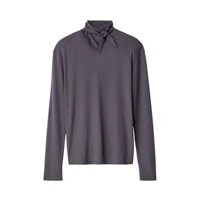 Pre-owned Lemaire Long-sleeve Foulard Top 'basalt' | Grey | Women's Size M