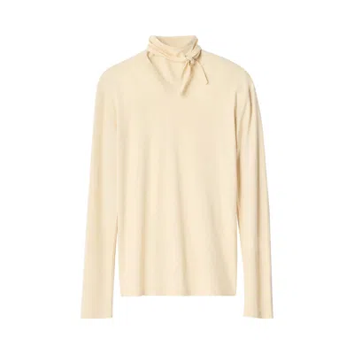Pre-owned Lemaire Long-sleeve Foulard Top 'quinoa' | Cream | Women's Size Xs