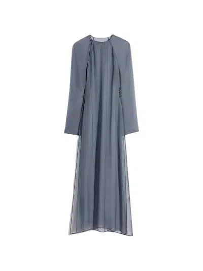 Lemaire Long-sleeve Maxi Dress In Gray