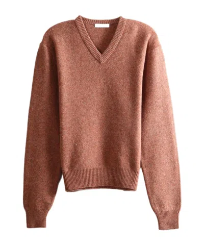 Lemaire Long-sleeve V-neck Sweater In Multi