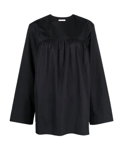 Lemaire Long-sleeved Blouse In Black