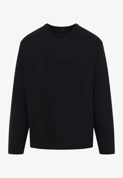 Lemaire Long-sleeved Boxy T-shirt In Black
